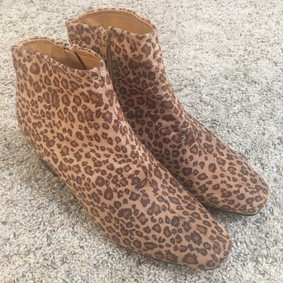Ulla Popken Leopard Print Booties - Picture 1 of 8